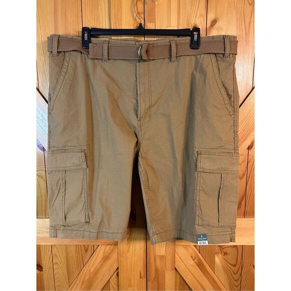 mutual weave Mens 11" Belted Cargo Short Taffy Brown Size 46 Tall nwt (0252) - Picture 1 of 6